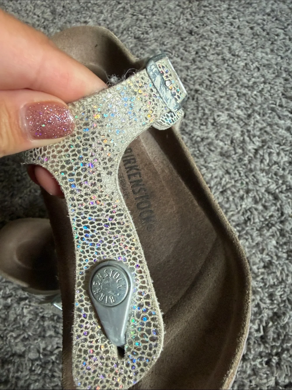 Sparkle kids Birkenstock Thong Sandals - Iridescent